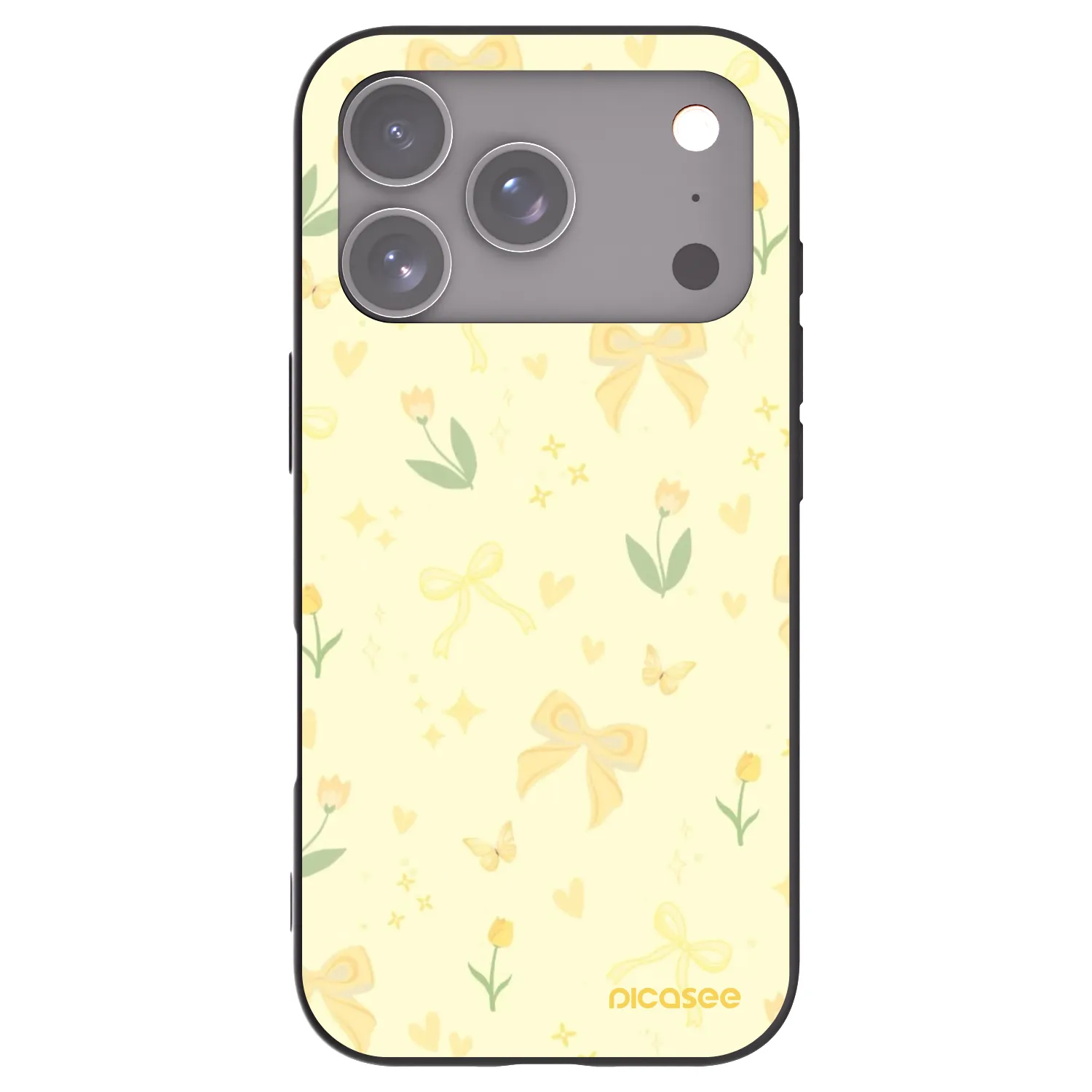 Picasee Μαύρη θήκη σιλικόνης για Apple iPhone 17 Pro - Honey Blossom