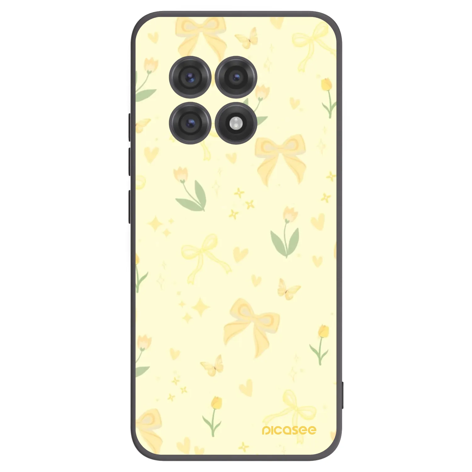 Picasee Μαύρη θήκη σιλικόνης για OnePlus 13R 5G - Honey Blossom