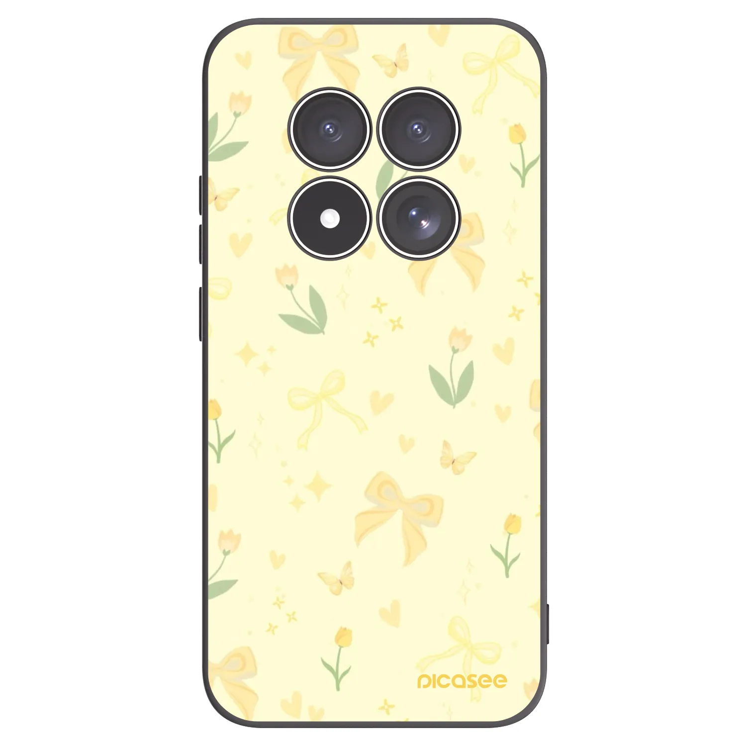 Picasee Μαύρη θήκη σιλικόνης για Xiaomi Redmi Note 15 Pro 4G - Honey Blossom