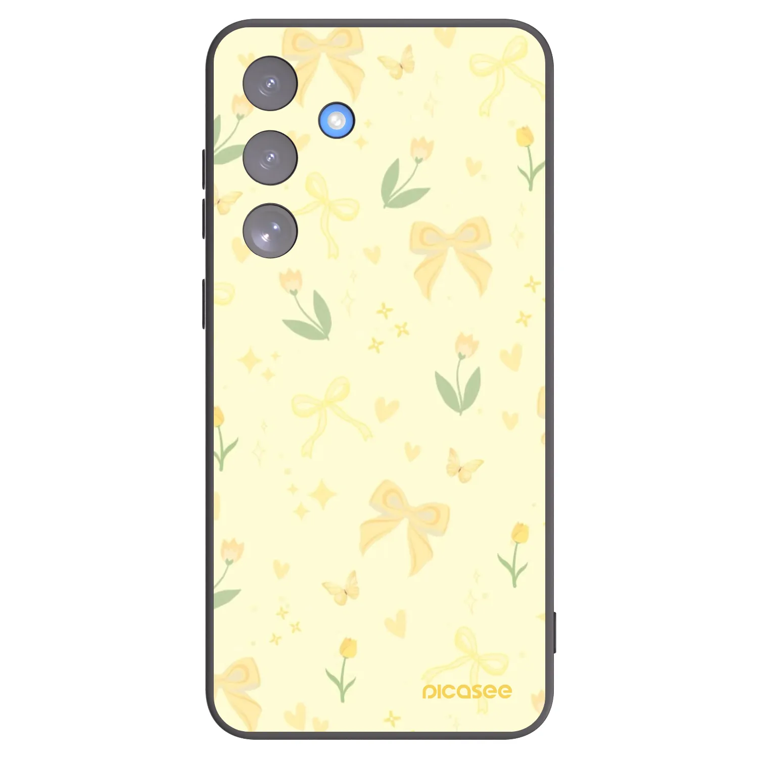 Picasee Μαύρη θήκη σιλικόνης για Samsung Galaxy S25 FE 5G - Honey Blossom