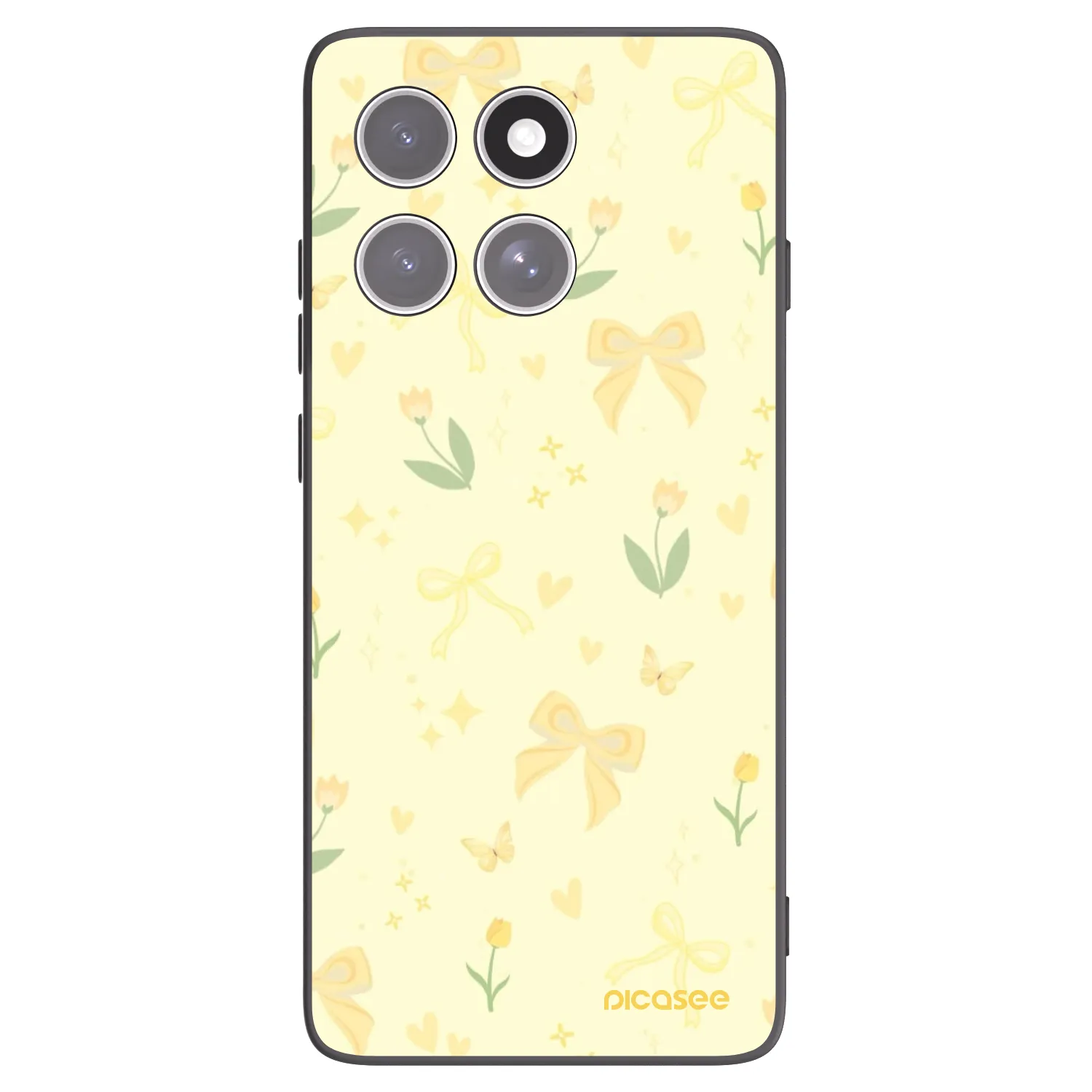 Picasee Μαύρη θήκη σιλικόνης για Motorola Edge 60 Fusion - Honey Blossom