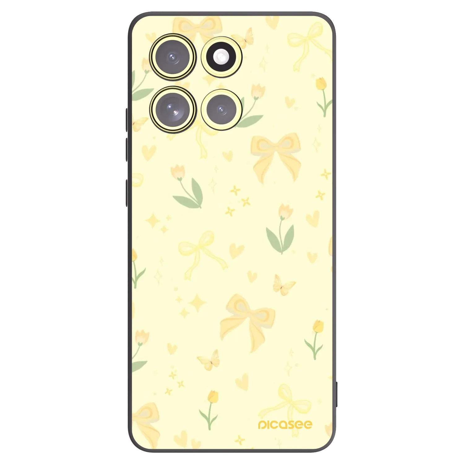 Picasee Μαύρη θήκη σιλικόνης για Motorola Moto G86 Power 5G - Honey Blossom