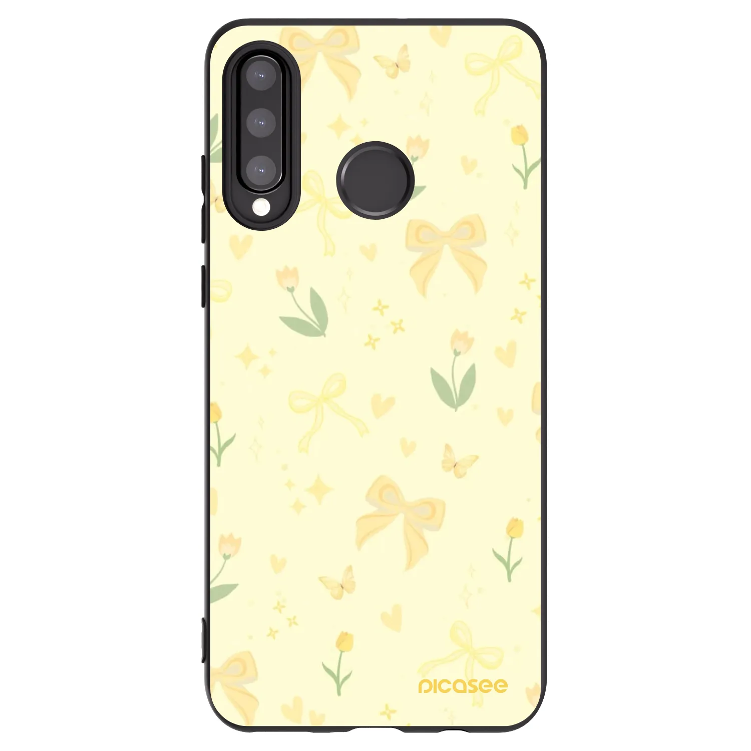 Picasee Μαύρη θήκη σιλικόνης για Huawei P30 Lite - Honey Blossom
