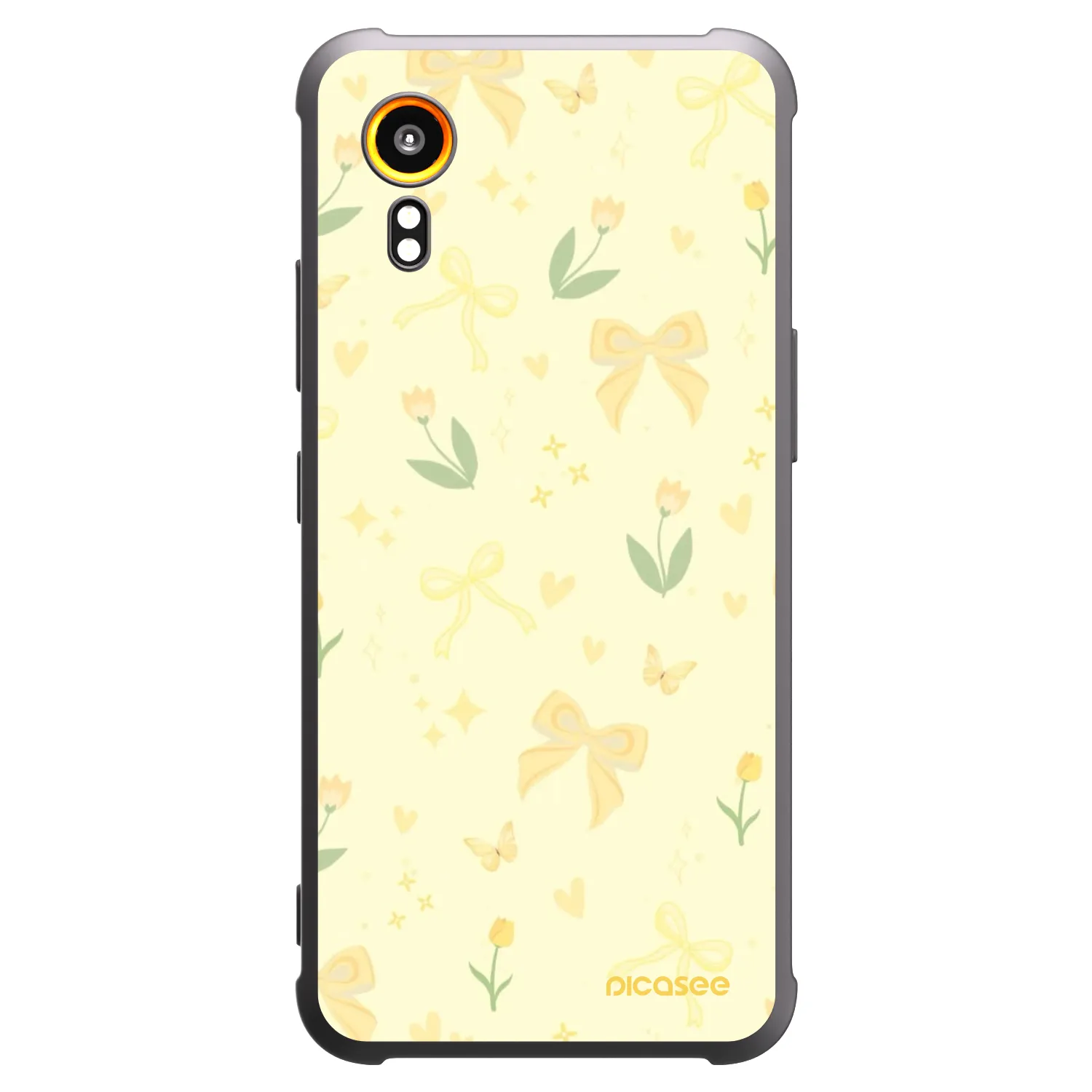 Picasee Μαύρη θήκη σιλικόνης για Samsung Galaxy Xcover 7 - Honey Blossom