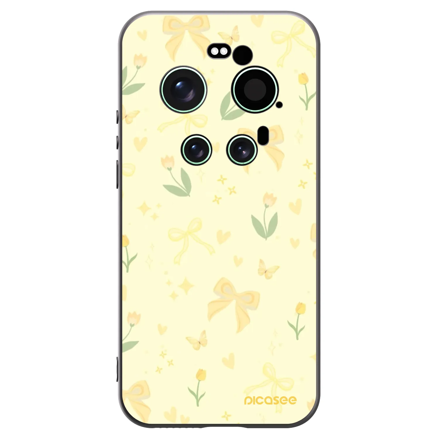 Picasee Μαύρη θήκη σιλικόνης για Xiaomi 17 Ultra - Honey Blossom