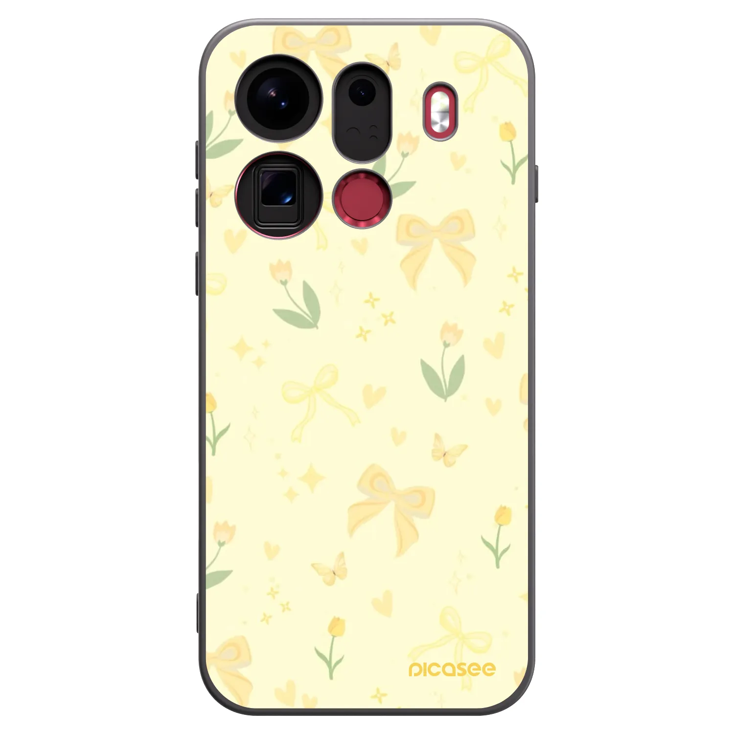 Picasee Μαύρη θήκη σιλικόνης για OPPO Find X9 Pro - Honey Blossom