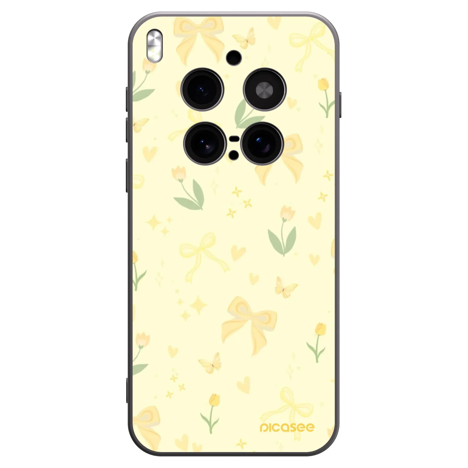 Picasee Μαύρη θήκη σιλικόνης για Vivo X300 Pro - Honey Blossom