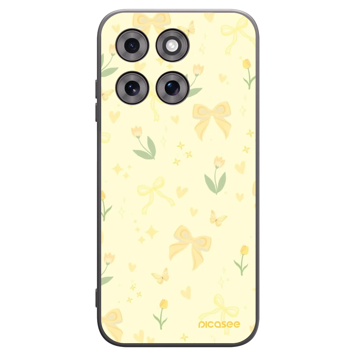 Picasee Μαύρη θήκη σιλικόνης για Motorola Moto G77 - Honey Blossom