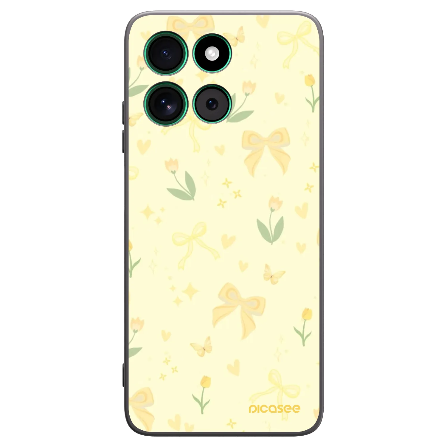 Picasee Μαύρη θήκη σιλικόνης για Motorola Moto G57 Power - Honey Blossom