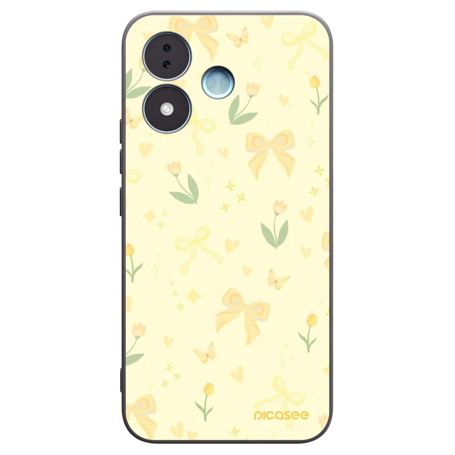 Picasee Μαύρη θήκη σιλικόνης για Xiaomi Redmi Note 17 5G - Honey Blossom