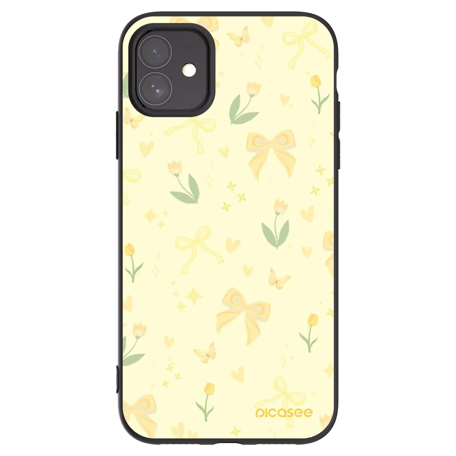 Picasee Μαύρη θήκη σιλικόνης για Apple iPhone 11 - Honey Blossom