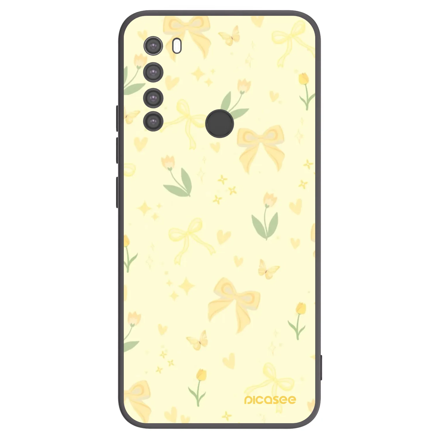 Picasee Μαύρη θήκη σιλικόνης για Xiaomi Redmi Note 8 - Honey Blossom