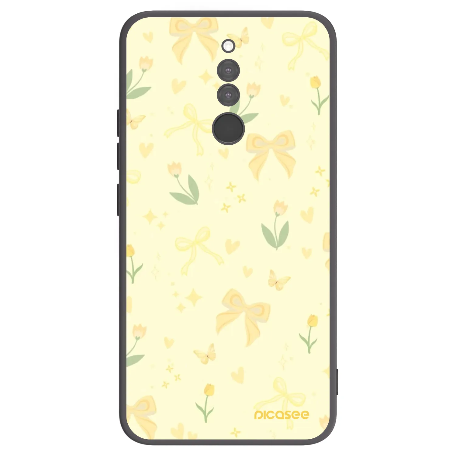 Picasee Μαύρη θήκη σιλικόνης για Xiaomi Redmi 8 - Honey Blossom