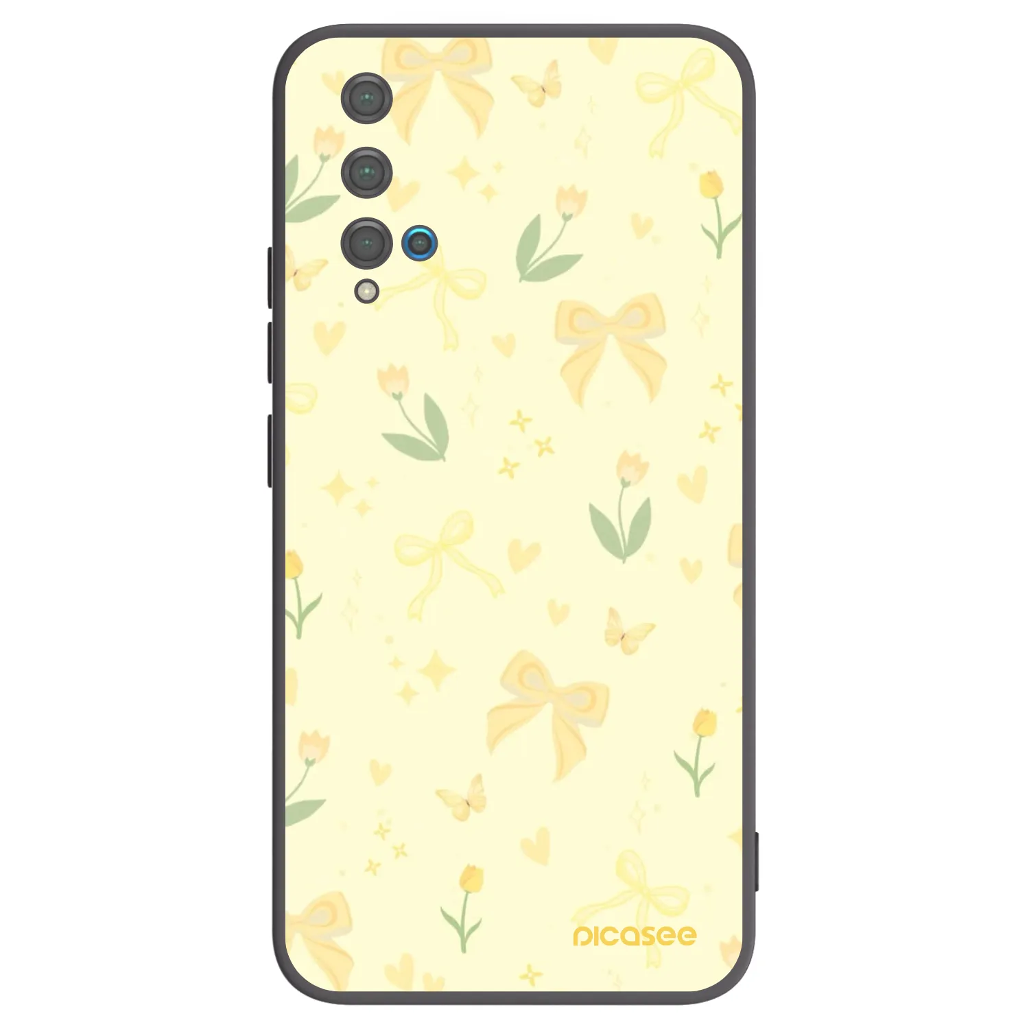 Picasee Μαύρη θήκη σιλικόνης για Huawei Nova 5T - Honey Blossom