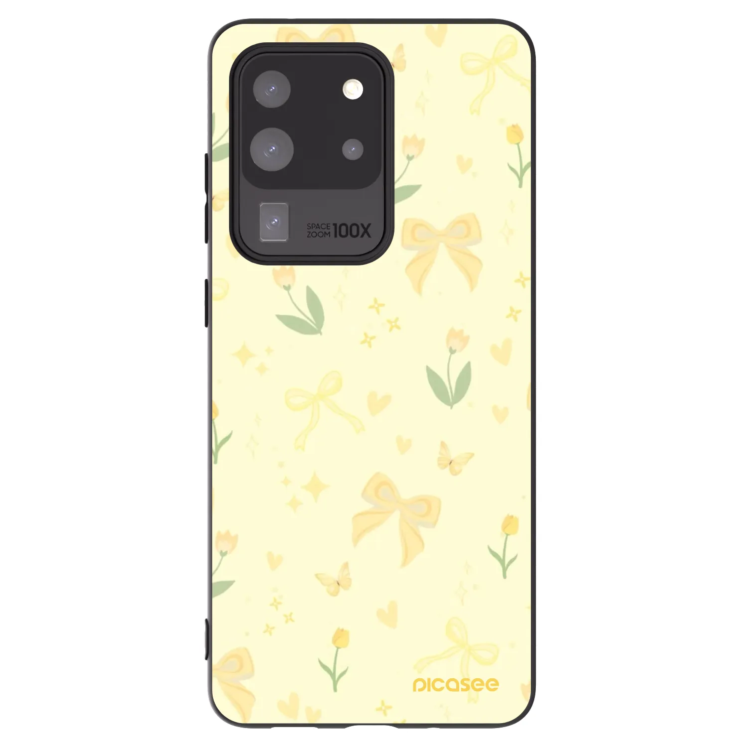 Picasee Μαύρη θήκη σιλικόνης για Samsung Galaxy S20 Ultra 5G G988F - Honey Blossom