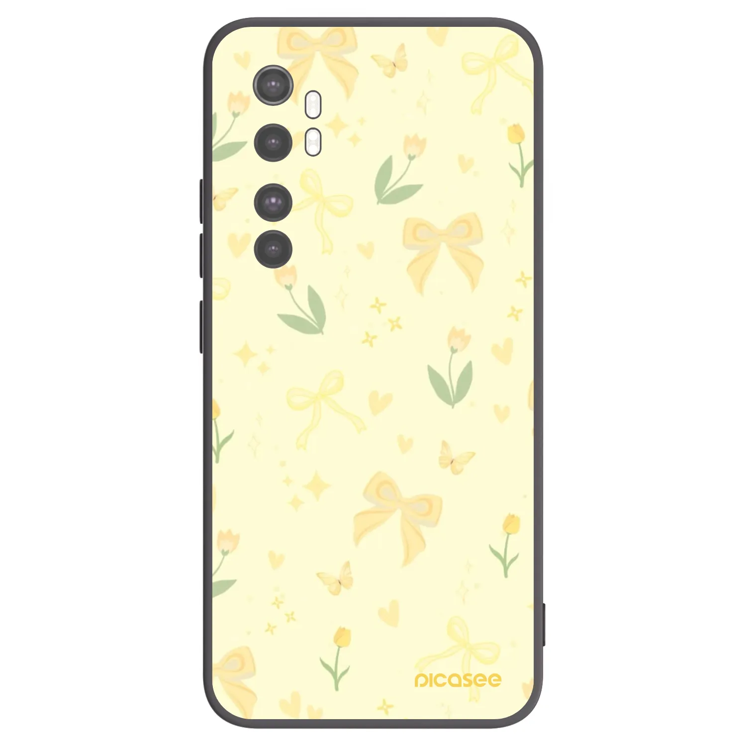 Picasee Μαύρη θήκη σιλικόνης για Xiaomi Mi Note 10 Lite - Honey Blossom