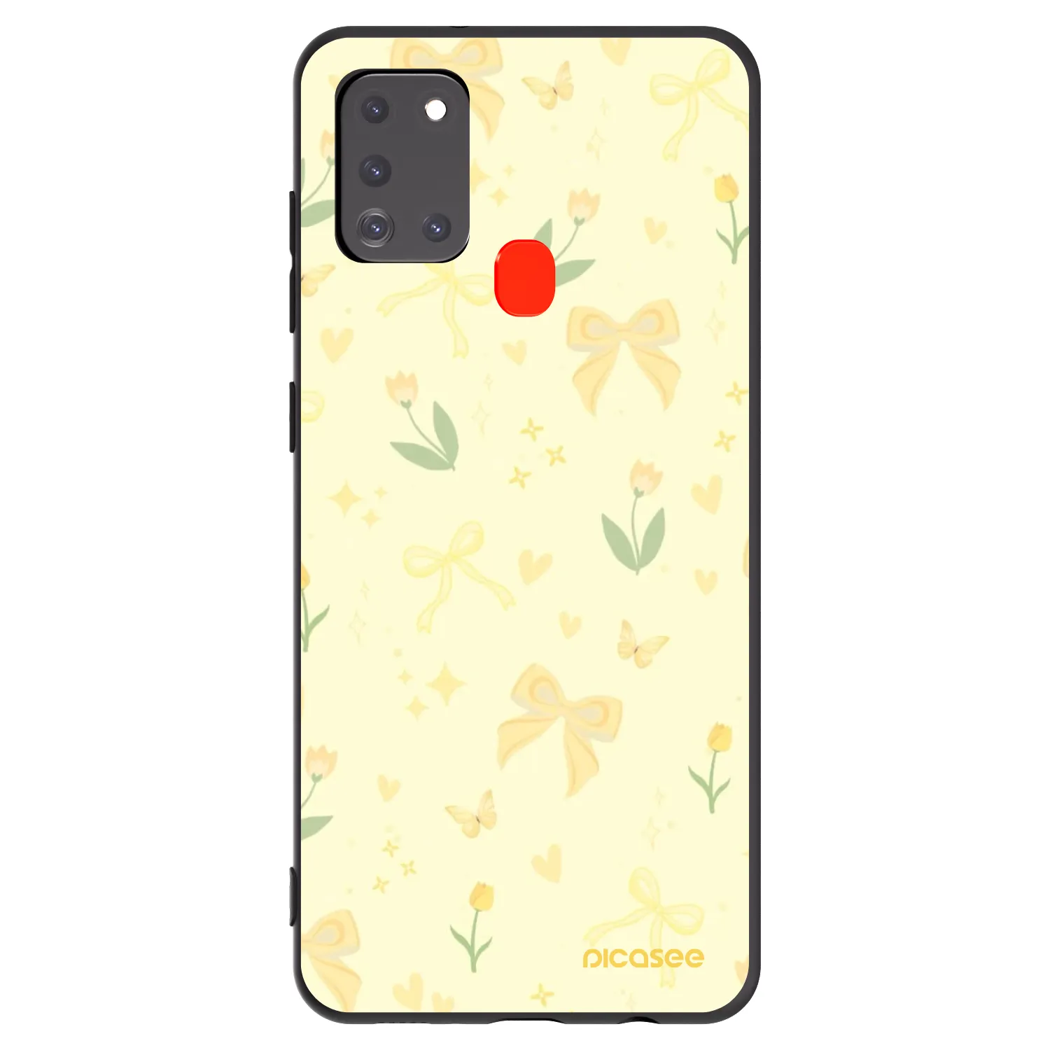 Picasee Μαύρη θήκη σιλικόνης για Samsung Galaxy A21s - Honey Blossom