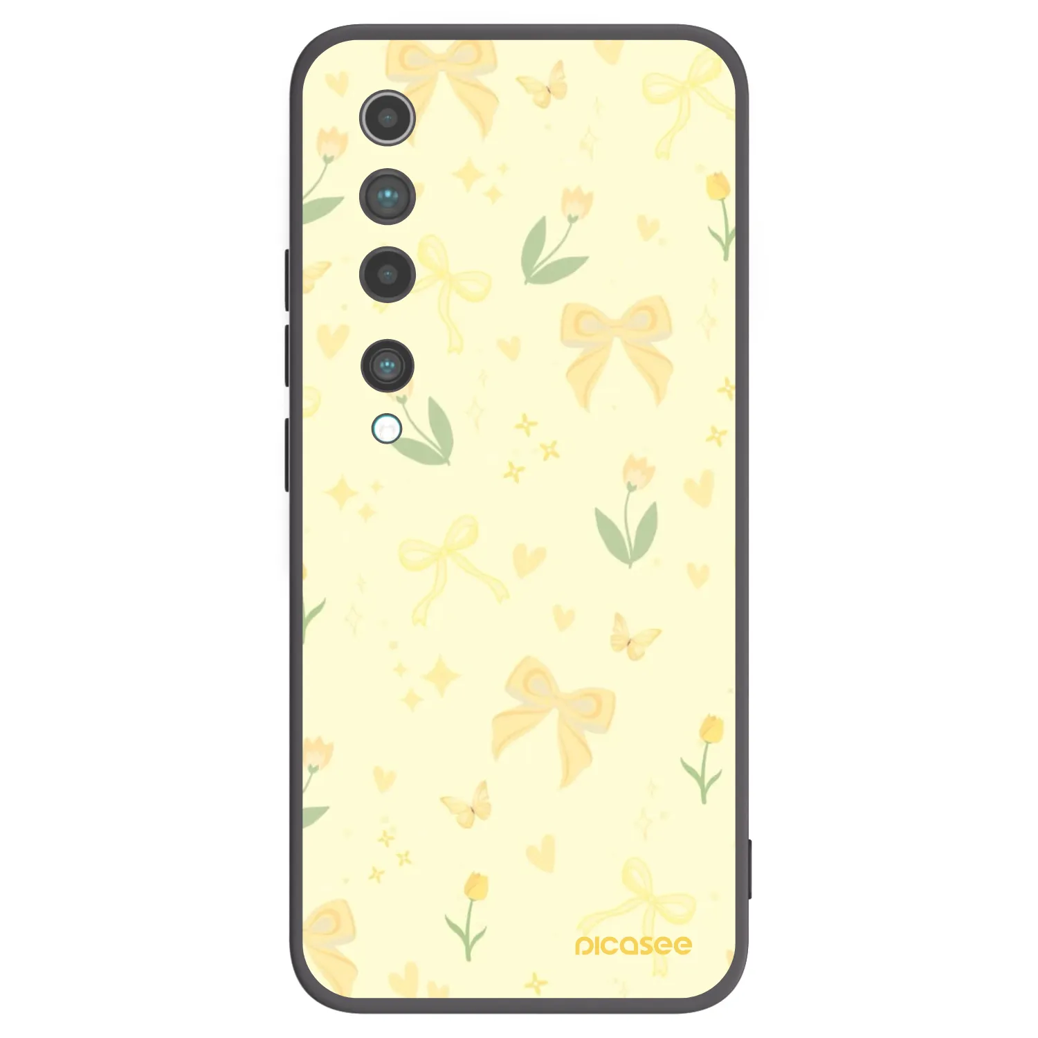 Picasee Μαύρη θήκη σιλικόνης για Xiaomi Mi 10 - Honey Blossom