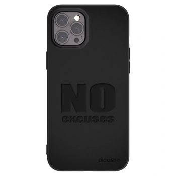 Picasee Μαύρη θήκη σιλικόνης για Apple iPhone 12 Pro Max - No Excuses