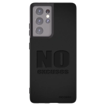 Picasee Μαύρη θήκη σιλικόνης για Samsung Galaxy S21 Ultra 5G G998B - No Excuses