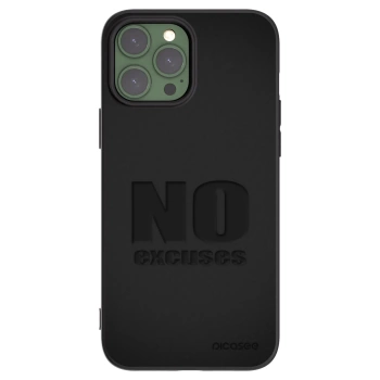 Picasee Μαύρη θήκη σιλικόνης για Apple iPhone 13 Pro Max - No Excuses