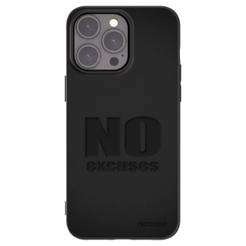 Picasee Μαύρη θήκη σιλικόνης για Apple iPhone 15 Pro Max - No Excuses
