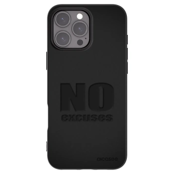 Picasee Μαύρη θήκη σιλικόνης για Apple iPhone 16 Pro Max - No Excuses