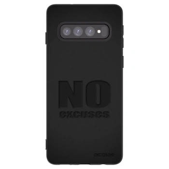Picasee Μαύρη θήκη σιλικόνης για Samsung Galaxy S10 G973 - No Excuses
