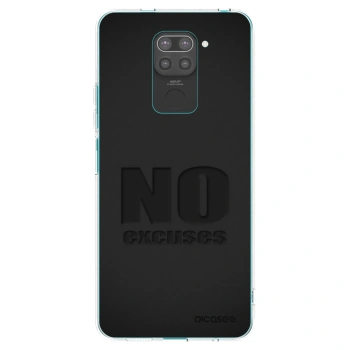 Picasee Μαύρη θήκη σιλικόνης για Xiaomi Redmi Note 9 - No Excuses