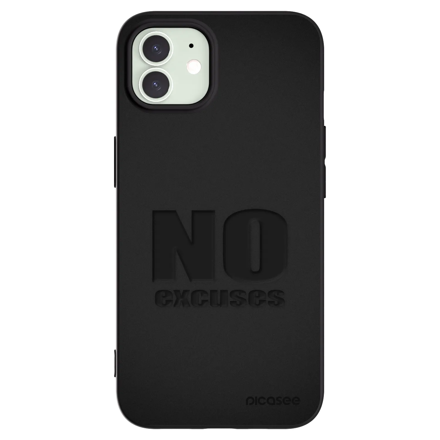 Picasee Μαύρη θήκη σιλικόνης για Apple iPhone 12 - No Excuses