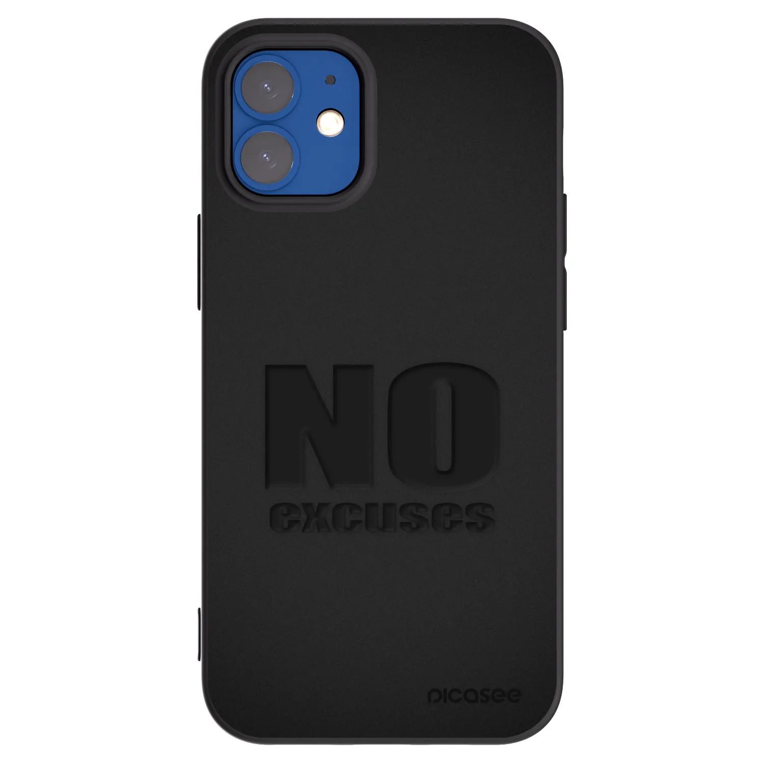 Picasee Μαύρη θήκη σιλικόνης για Apple iPhone 12 mini - No Excuses
