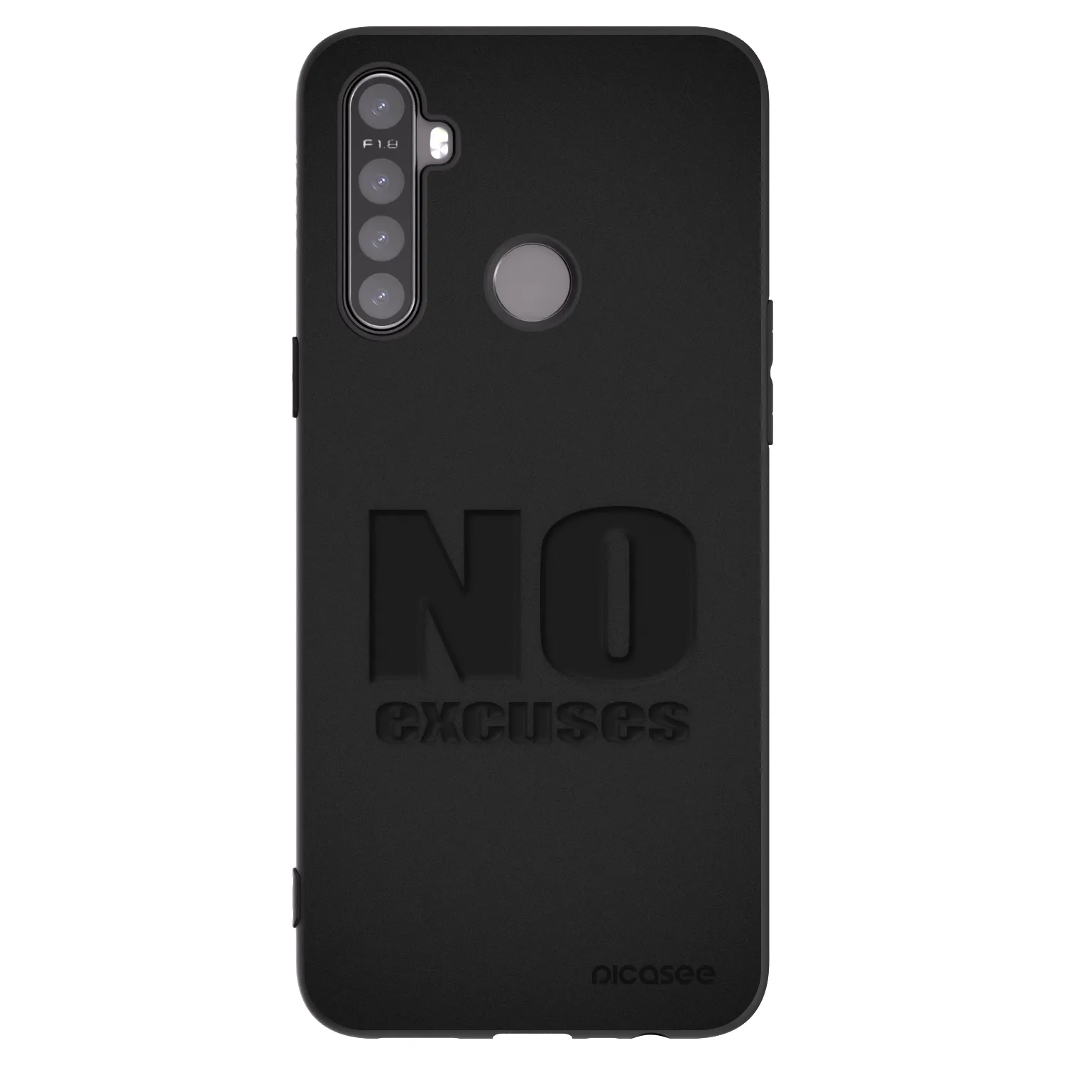 Picasee Μαύρη θήκη σιλικόνης για Realme 6i - No Excuses
