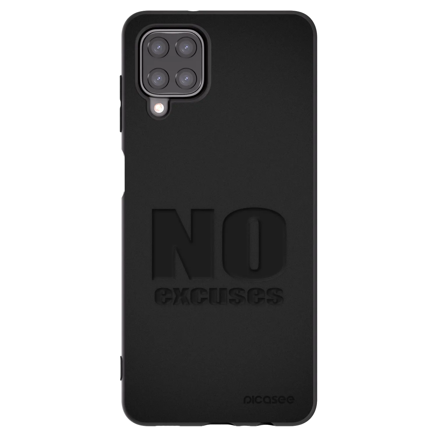 Picasee Μαύρη θήκη σιλικόνης για Samsung Galaxy A12 A125F - No Excuses