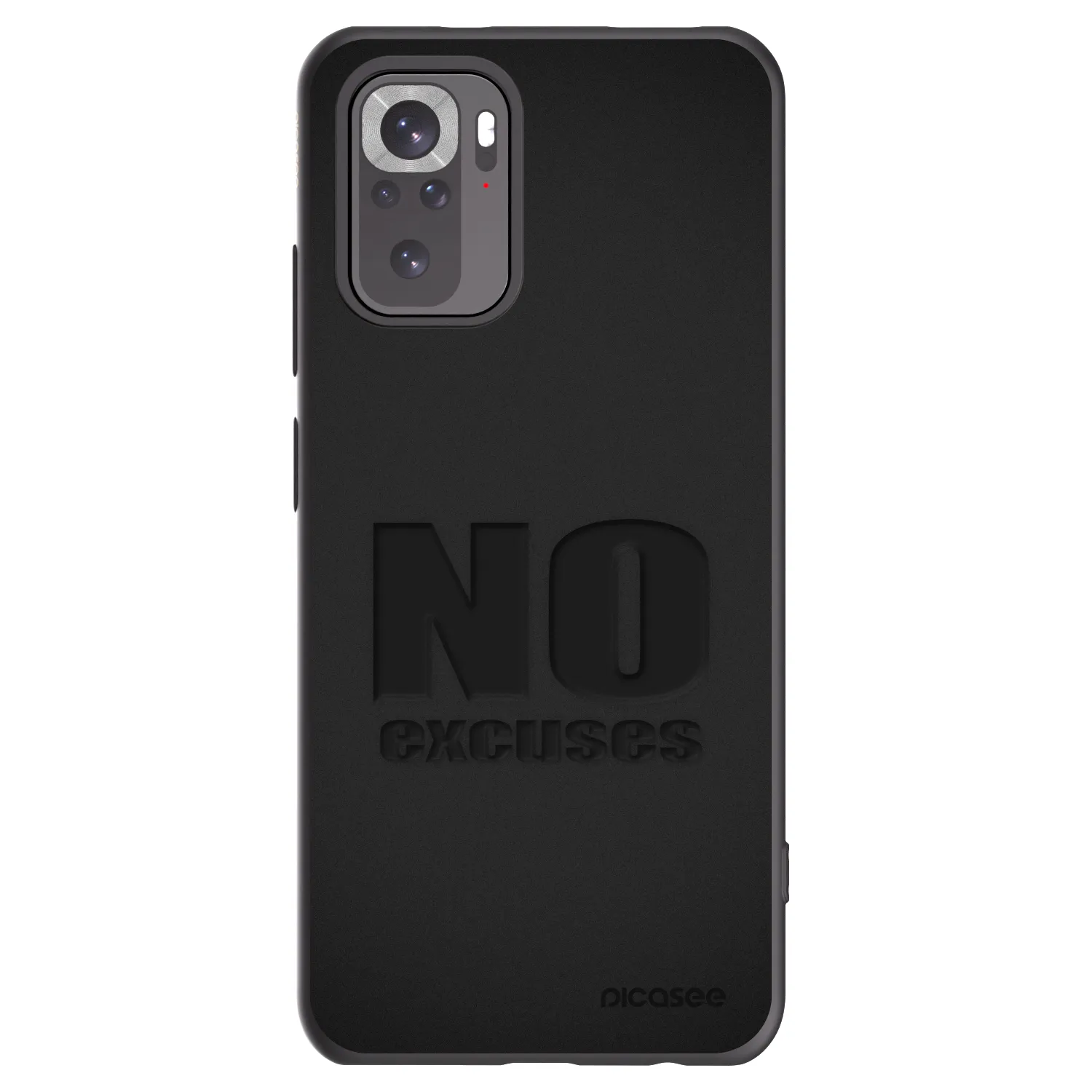 Picasee Μαύρη θήκη σιλικόνης για Xiaomi Redmi Note 10S - No Excuses