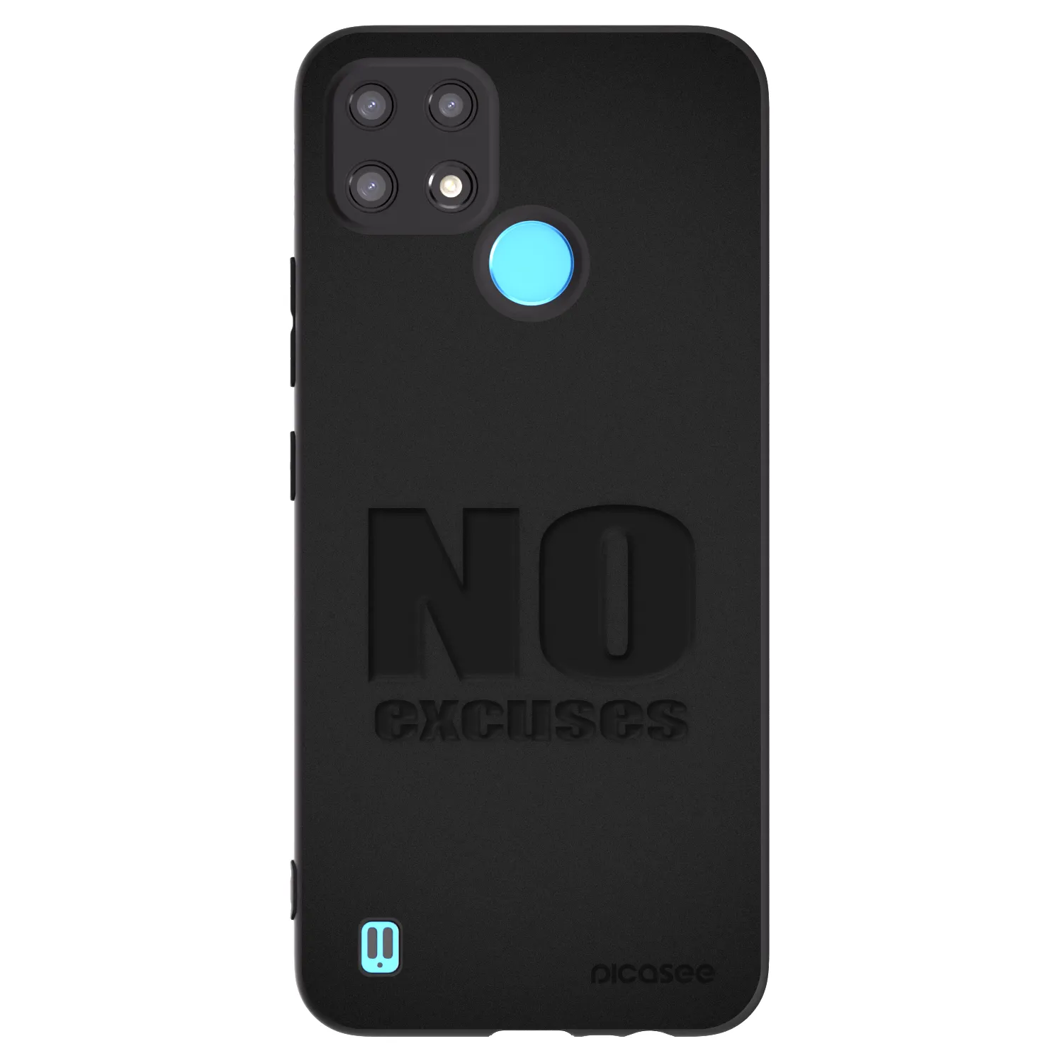 Picasee Μαύρη θήκη σιλικόνης για Realme C21 - No Excuses