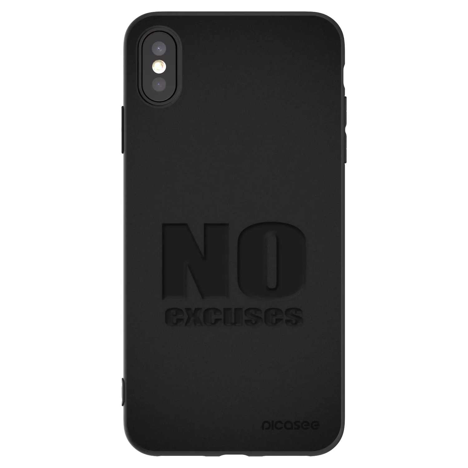 Picasee Μαύρη θήκη σιλικόνης για Apple iPhone XS Max - No Excuses