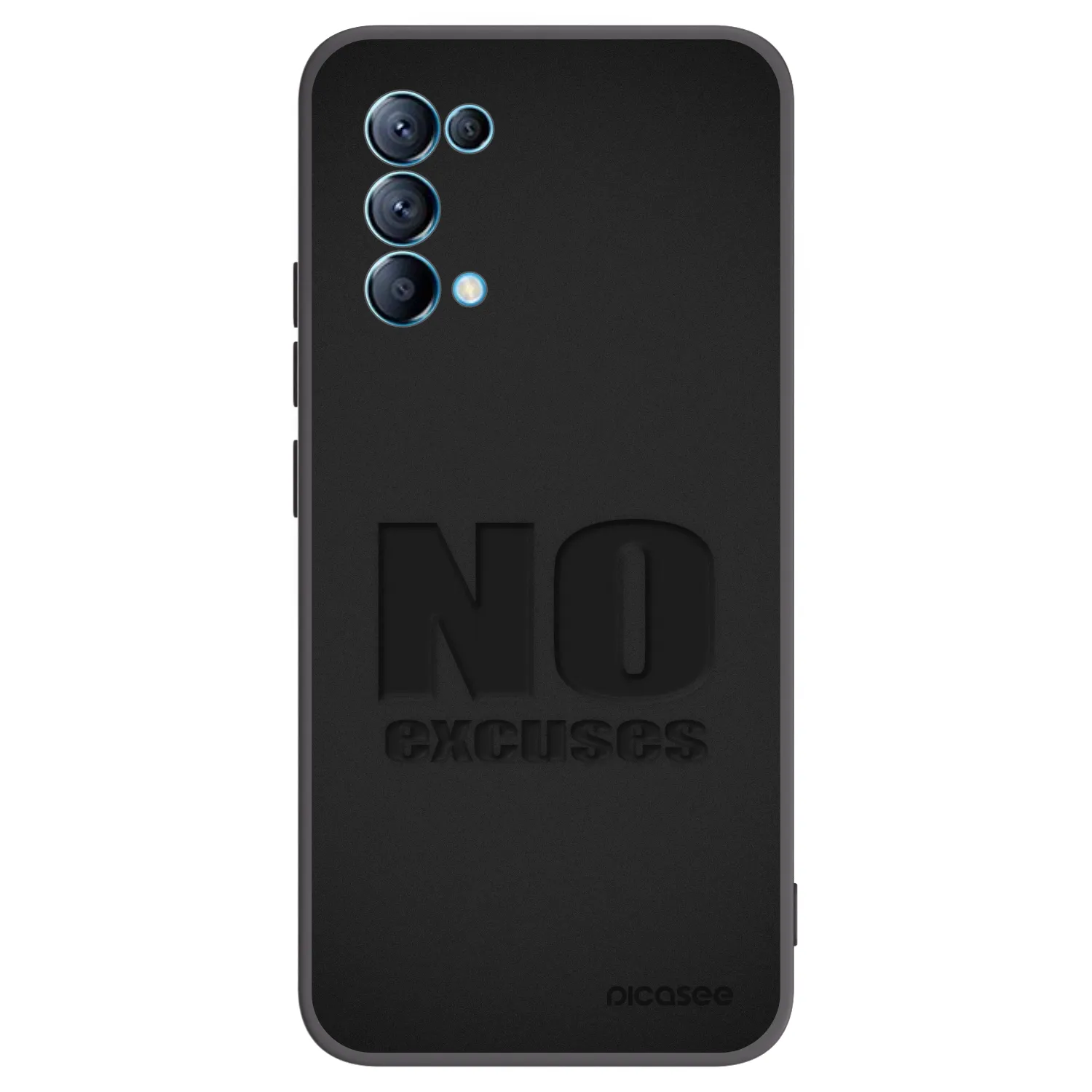 Picasee Μαύρη θήκη σιλικόνης για OPPO Reno 5 5G - No Excuses