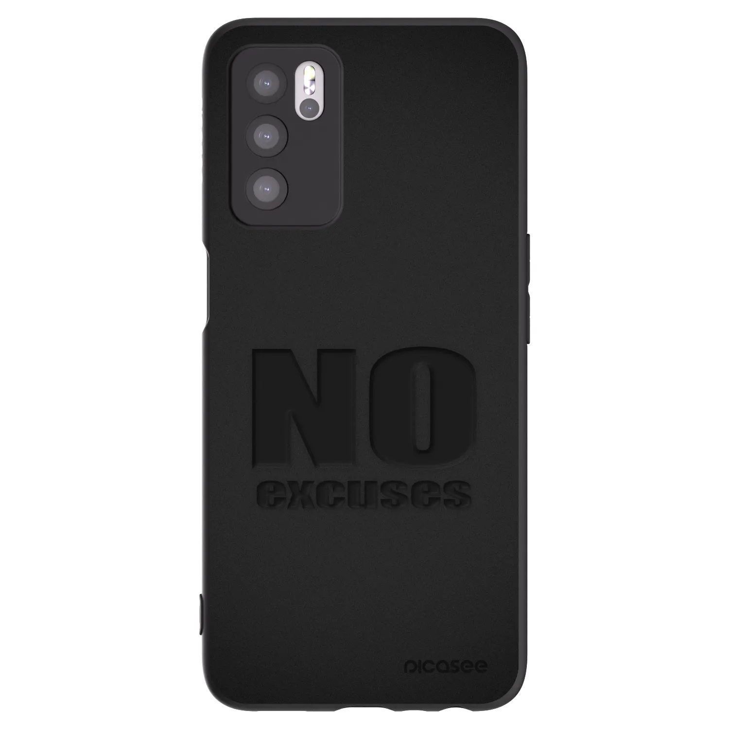 Picasee Μαύρη θήκη σιλικόνης για OPPO A16 - No Excuses