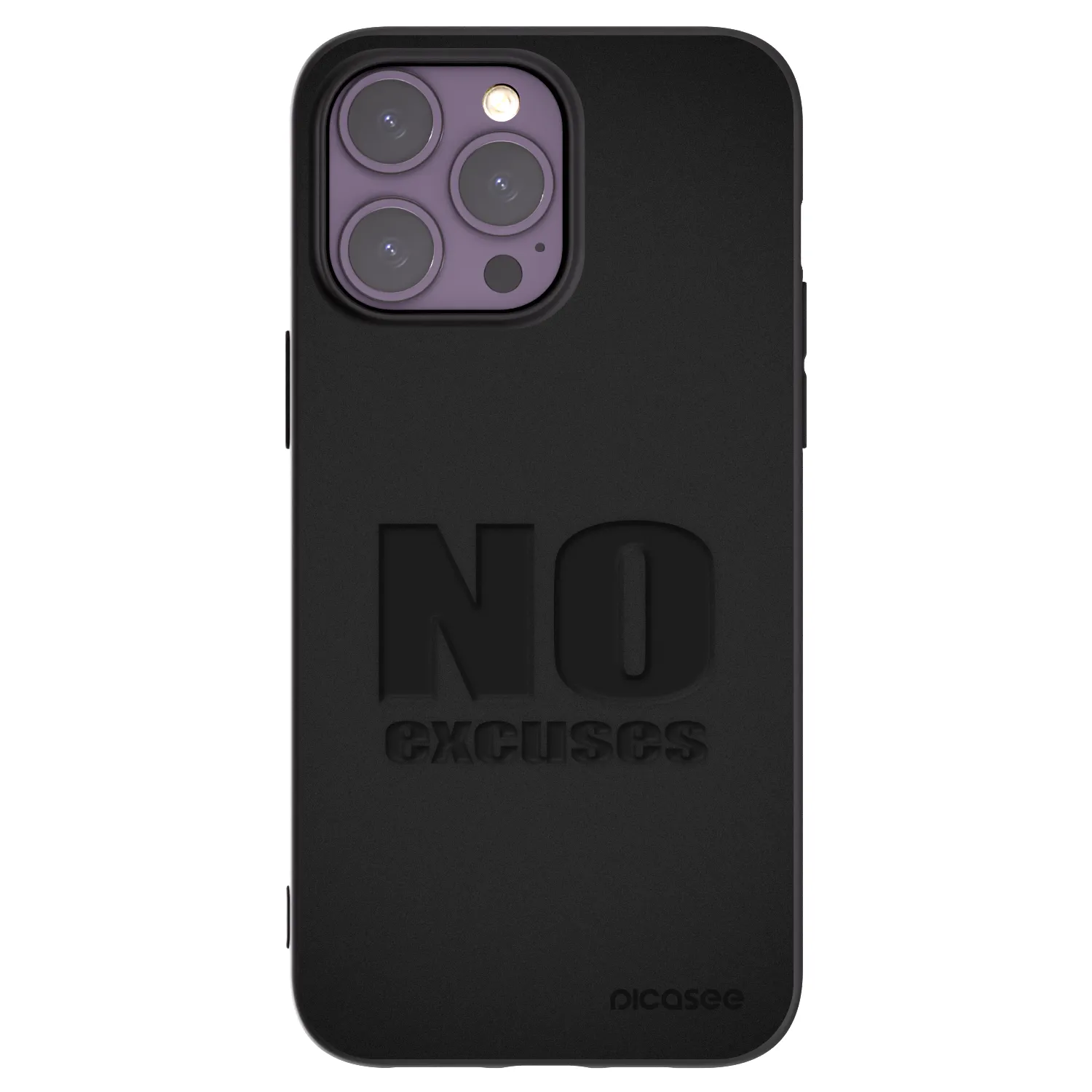 Picasee Μαύρη θήκη σιλικόνης για Apple iPhone 14 Pro Max - No Excuses