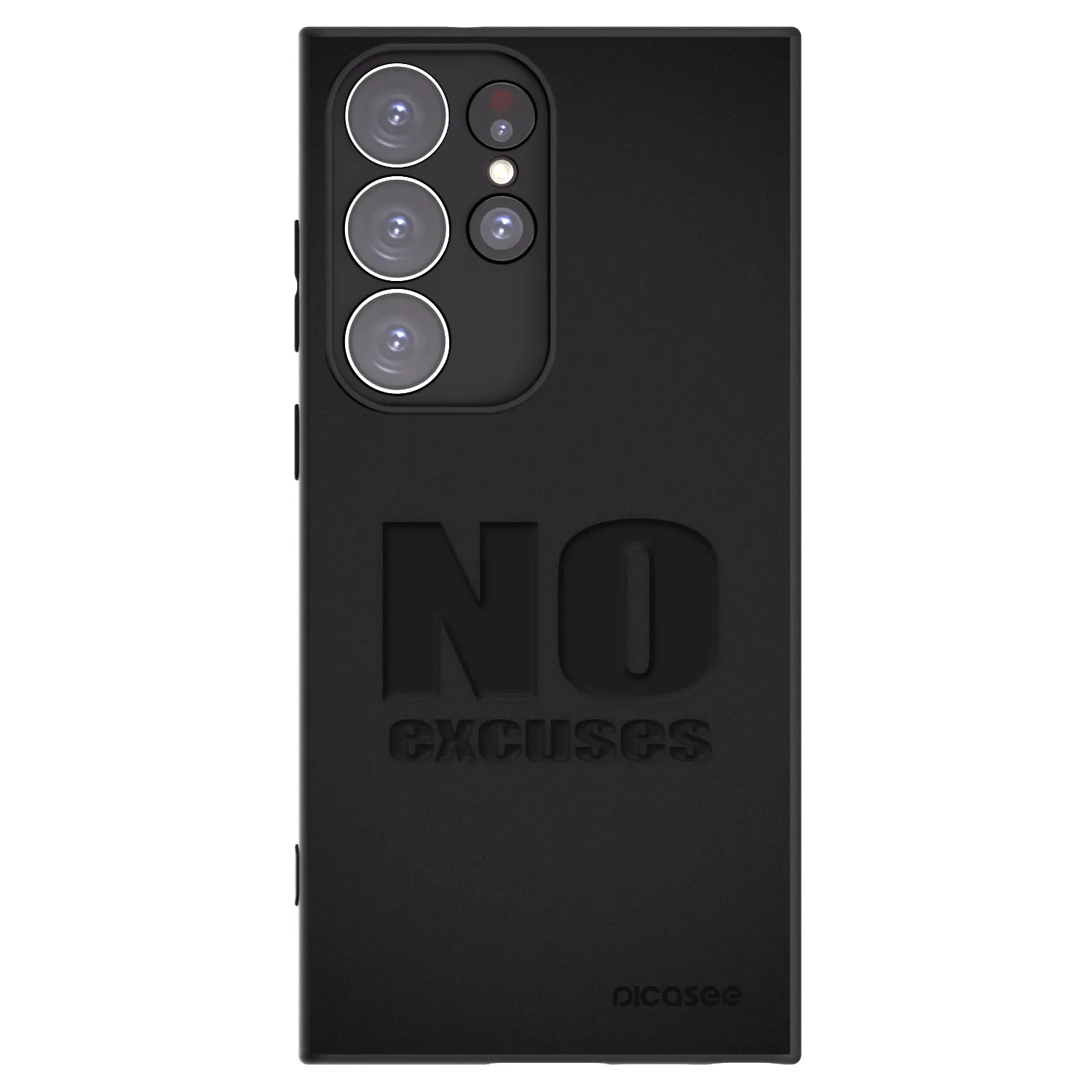 Picasee Μαύρη θήκη σιλικόνης για Samsung Galaxy S23 Ultra 5G - No Excuses