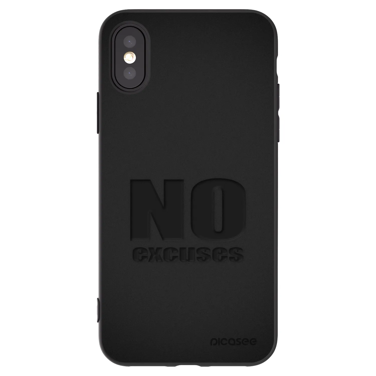 Picasee Μαύρη θήκη σιλικόνης για Apple iPhone X/XS - No Excuses