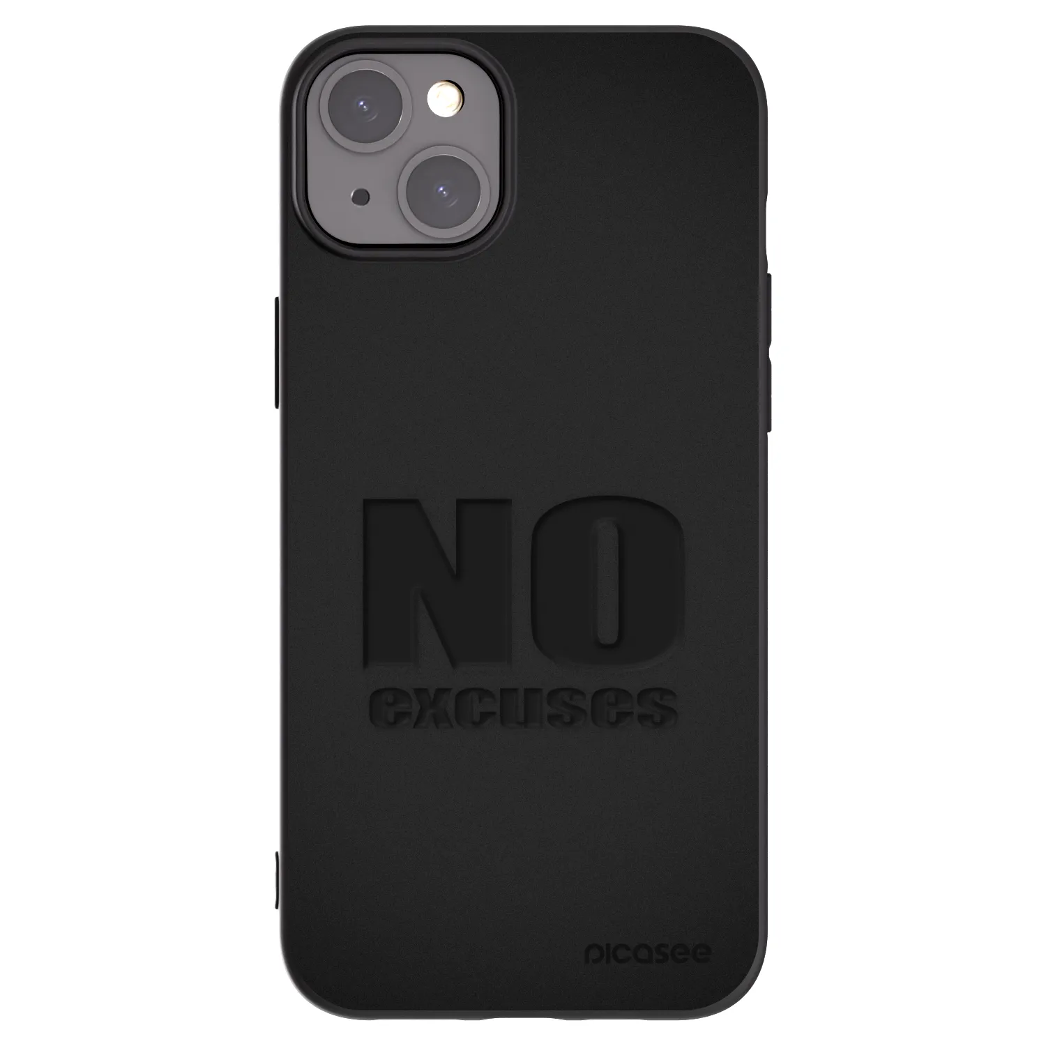 Picasee Μαύρη θήκη σιλικόνης για Apple iPhone 15 Plus - No Excuses