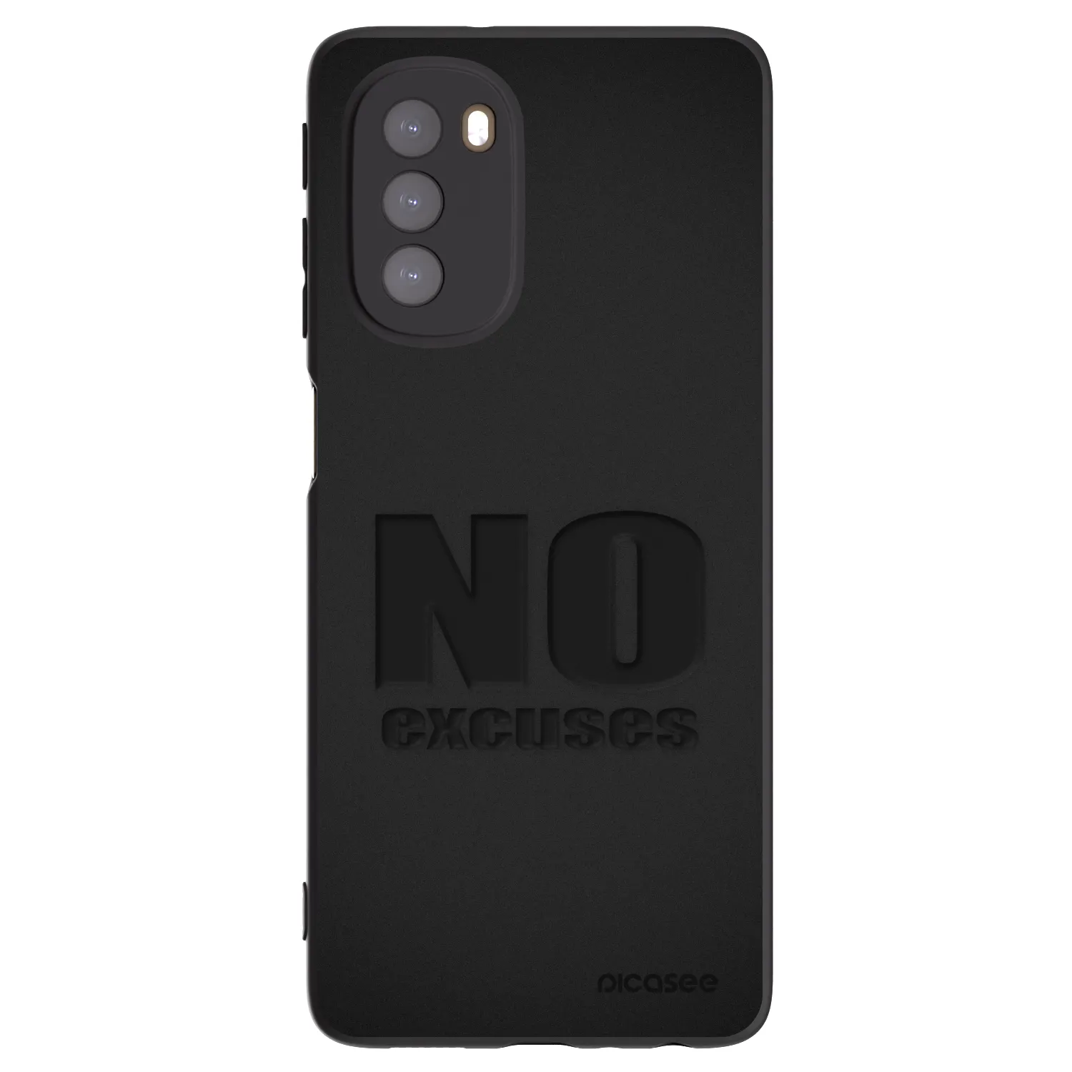 Picasee Μαύρη θήκη σιλικόνης για Motorola Moto G51 - No Excuses