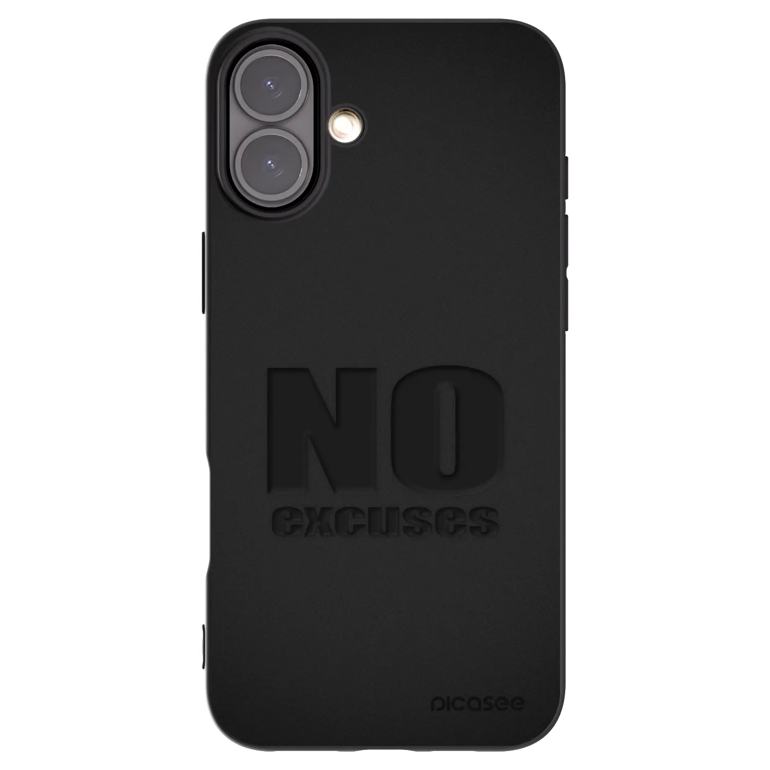 Picasee Μαύρη θήκη σιλικόνης για Apple iPhone 16 Plus - No Excuses