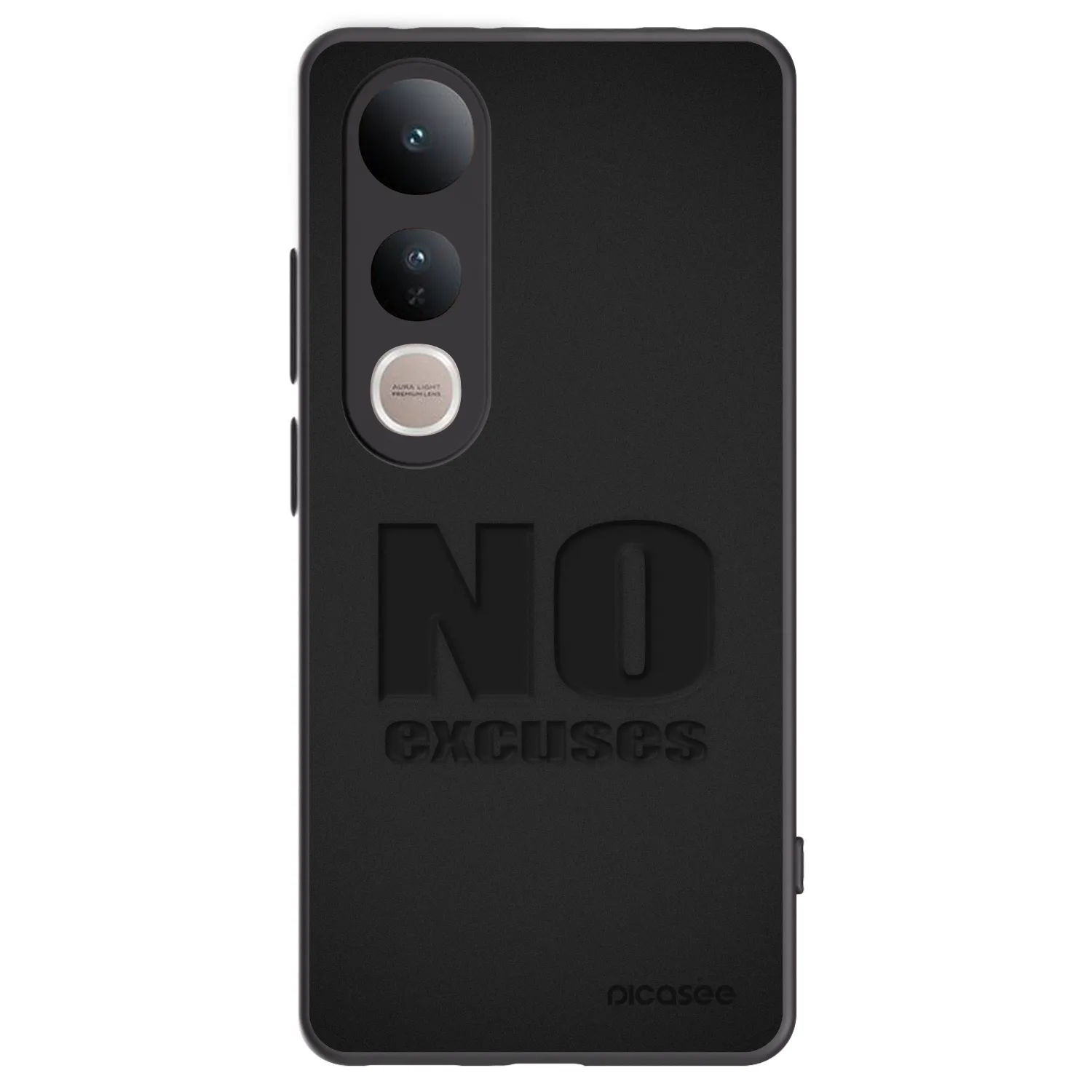 Picasee Μαύρη θήκη σιλικόνης για Vivo V50 Lite 5G - No Excuses