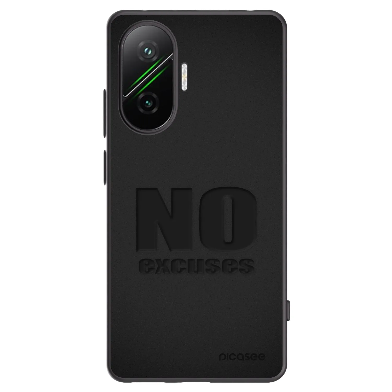 Picasee Μαύρη θήκη σιλικόνης για Xiaomi Poco F7 Pro 5G - No Excuses