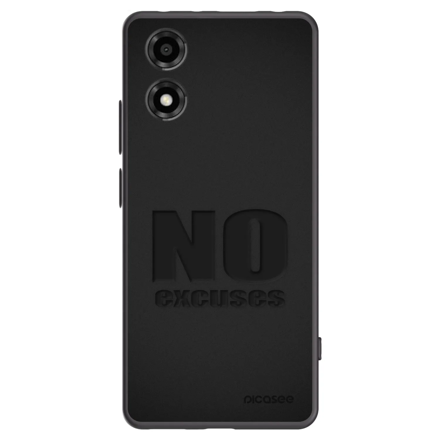 Picasee Μαύρη θήκη σιλικόνης για Motorola Moto E14 - No Excuses
