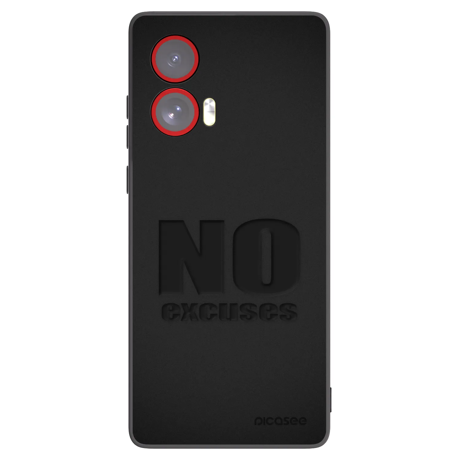 Picasee Μαύρη θήκη σιλικόνης για Motorola Edge 50 Fusion - No Excuses