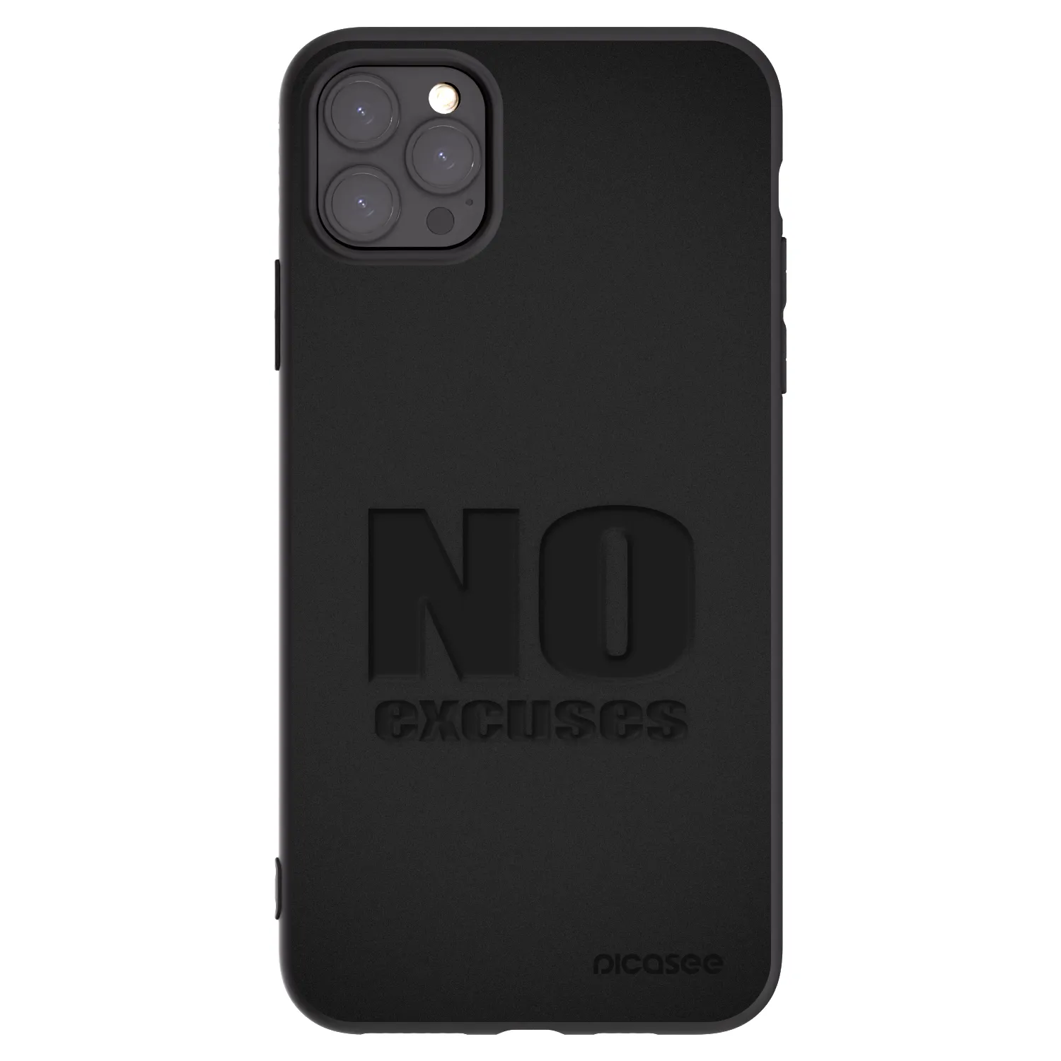 Picasee Μαύρη θήκη σιλικόνης για Apple iPhone 11 Pro Max - No Excuses