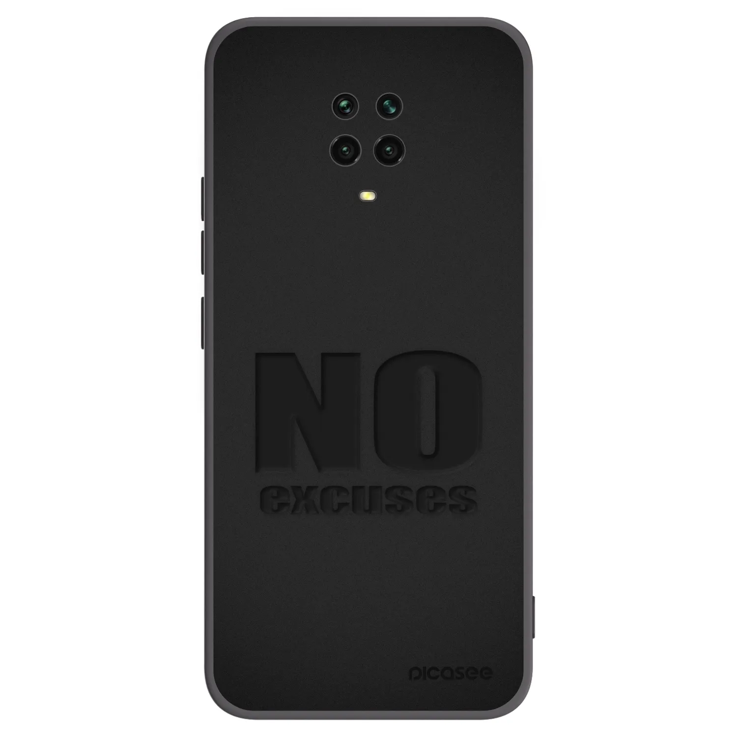 Picasee Μαύρη θήκη σιλικόνης για Xiaomi Redmi Note 9 Pro - No Excuses